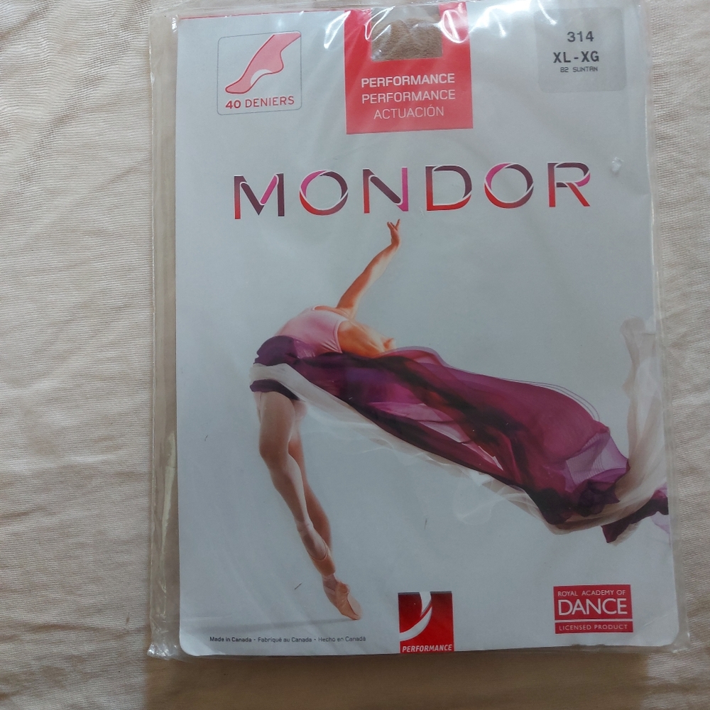 Mondor Dance Tights in 82 Suntan beige and E6 ballerina pink in size XL